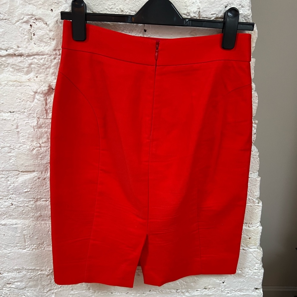 J. Crew Factory Red Pencil Skirt. Size 2 - Picture 4 of 7